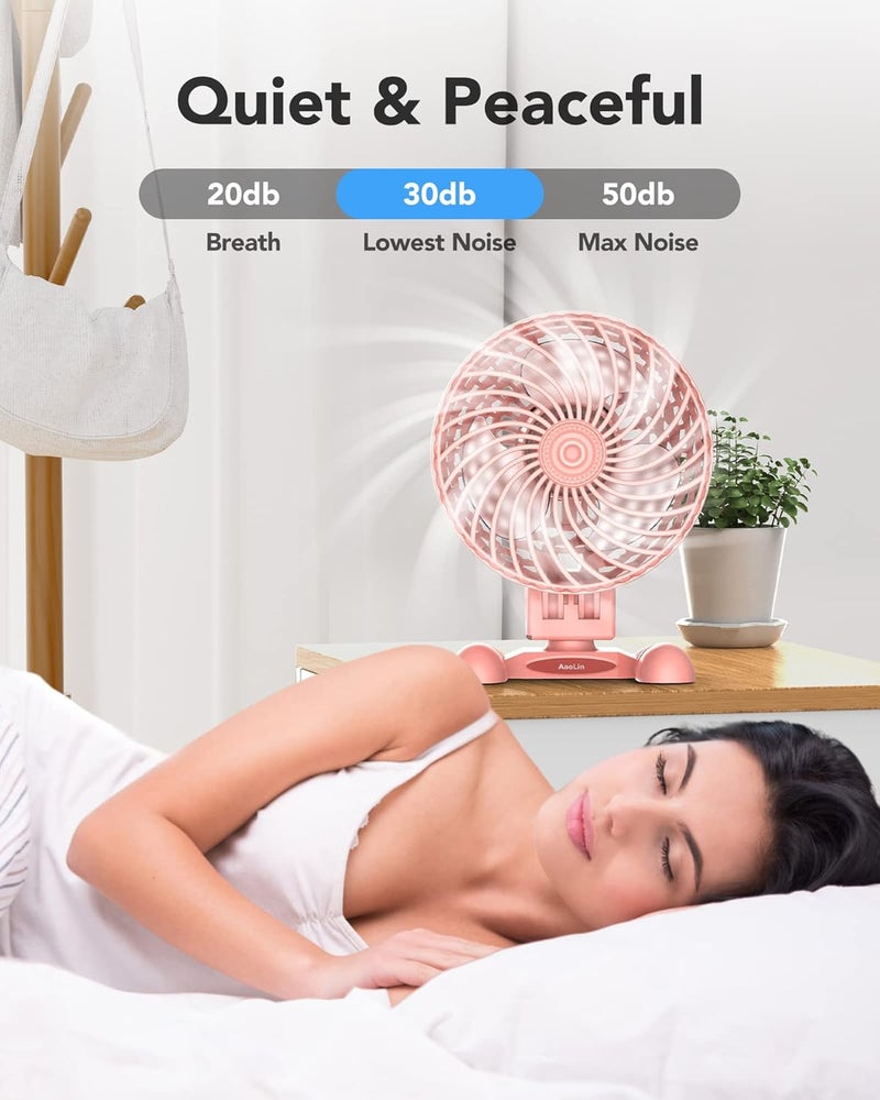 AaoLin USB Desktop Small Fan, Stepless Speed Adjustment with Multiple Speed Levels, Portable Plug-in Personal Mini Fan,Quiet Powerful Airflow,Suitable for Office Home Dormitory Bedroom, 4.9 Feet Long Cable - Image 3